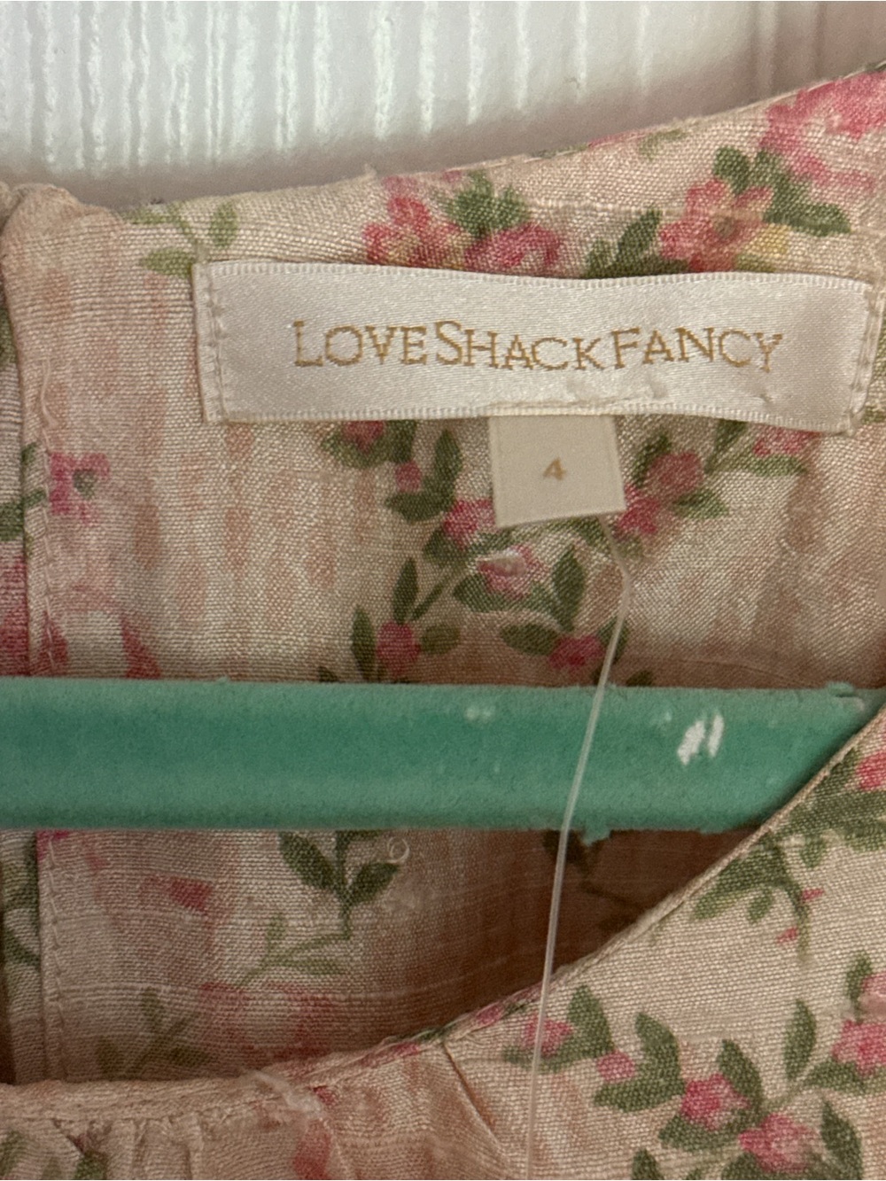 LoveShackFancy Cream and Pink Rococo Dress - Picture 6 of 12